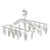 Towa Sangyo RakuMAX Aluminum Square Hanger with 24 Long Clothespins, Lightweight and Durable, Easy-to-Hold Grip, Easy-to-Pinch Clothespins, Prevents L