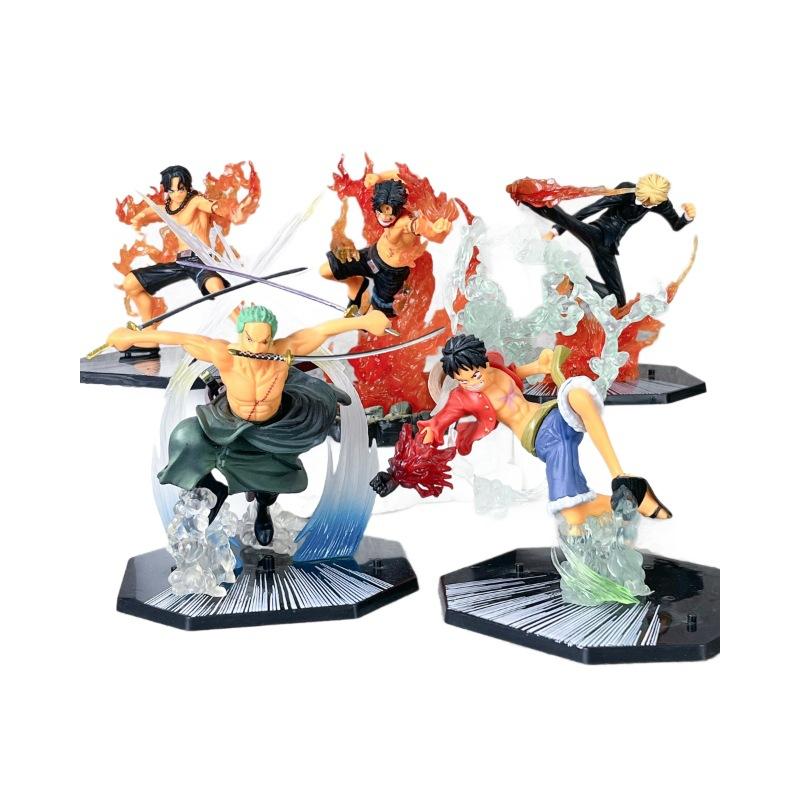 One Piece Anime Action Figure Set Luffy Roronoa Zoro Sabo Portgas D Ace Vinsmoke Sanji Collectible PVC Model Dolls