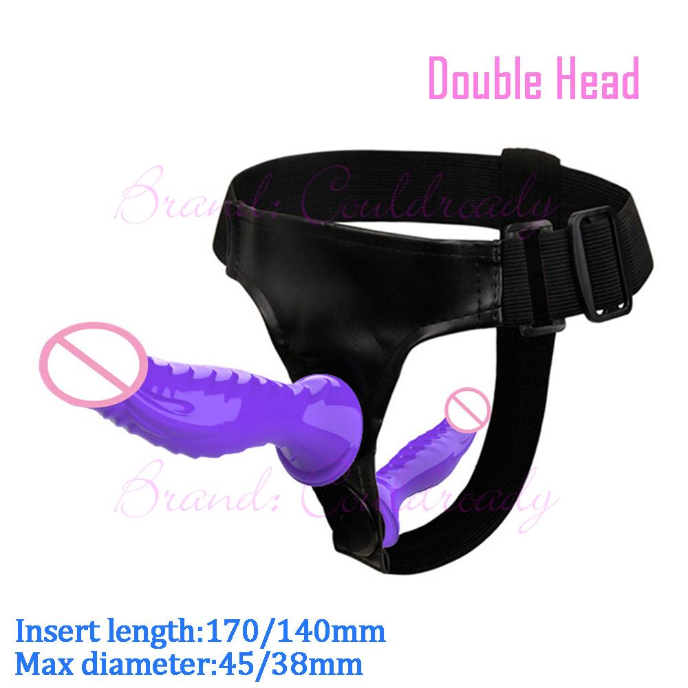 Double Penis Dual Ended Strapon Ultra Elastic Harness Belt Strap On Dildo Adult Sex Toys for Woman Couples Anal Soft Dildos