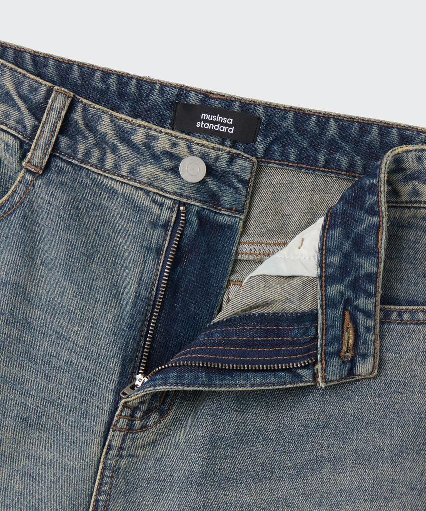 MUSINSA STANDARD WOMAN Women'S Wide Trapeze Denim Pants [Rusty Blue]
