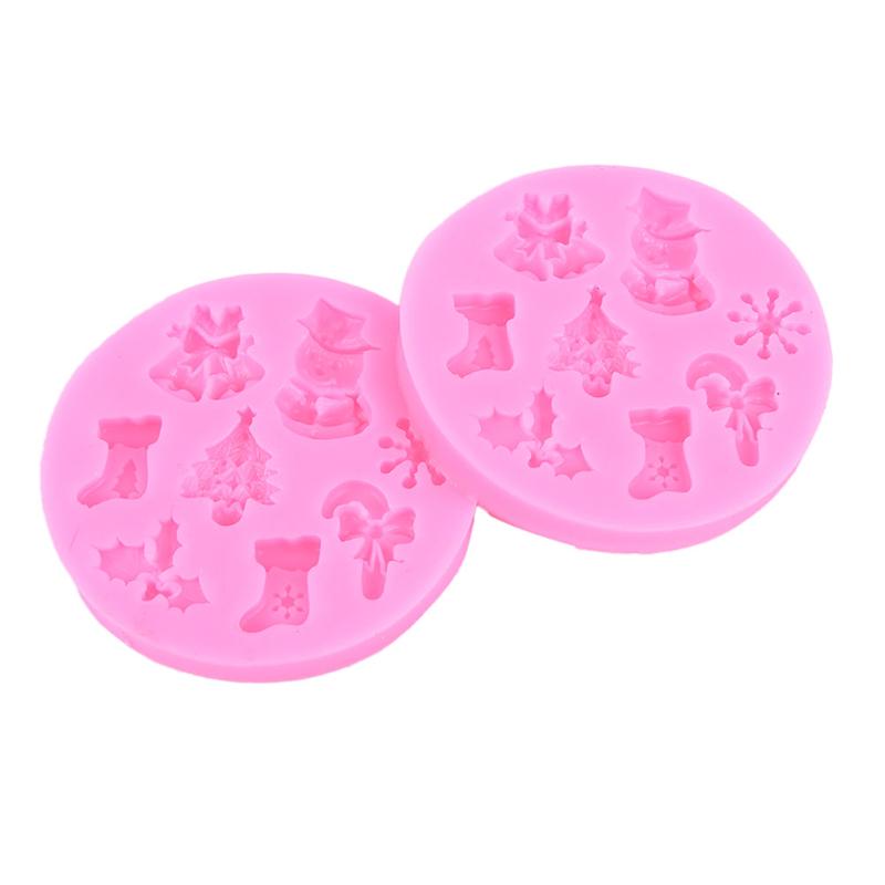 Christmas Snowman Shaped Fondant Silicone Mould Kitchen Baking Chocolate Tools