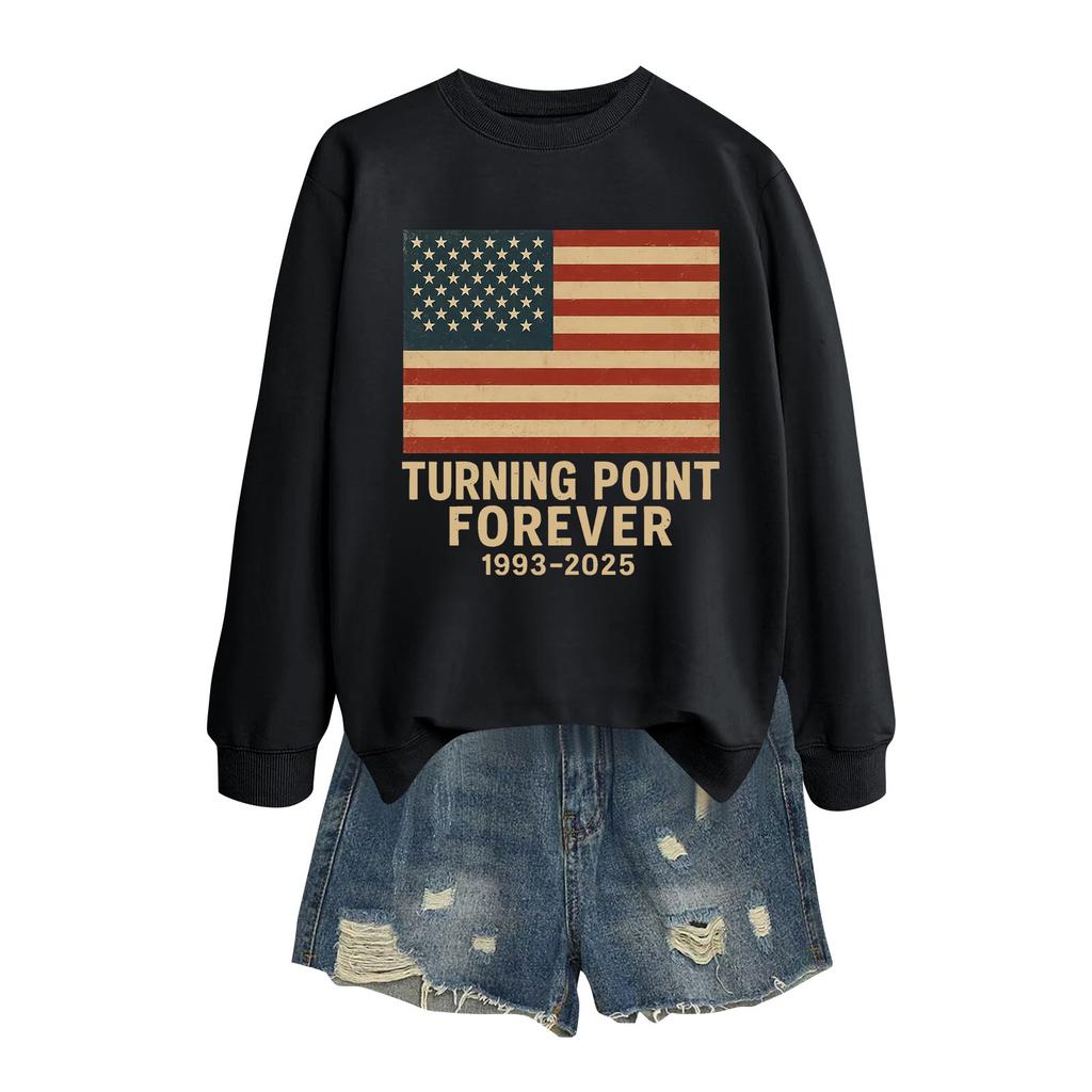 Women's Fashion Casual Long Sleeve Printed Round Neck Sweatshirt Top