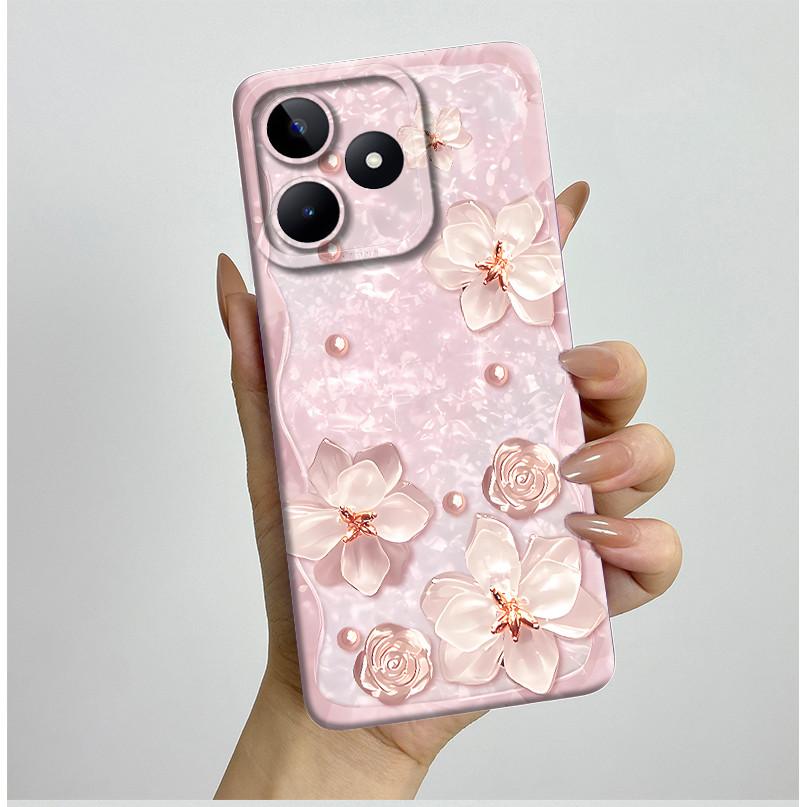 Чехол для Realme C51 C53 RMX3830 RMX3760 Красивый Цветок Полностью Задняя Крышка для RealmeC51 C53 C61 C63 C 51 S Мягкий Силикон Funda