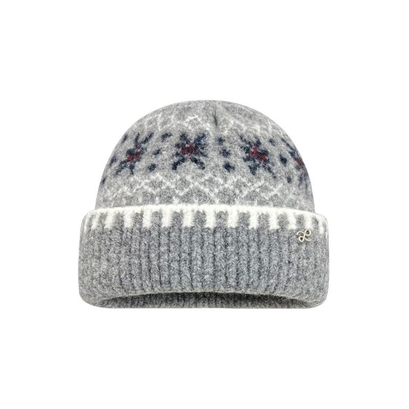 Big head circumference fashion versatile ear protection wool hat autumn and winter new retro jacquard Merad Fair Island knitted hat