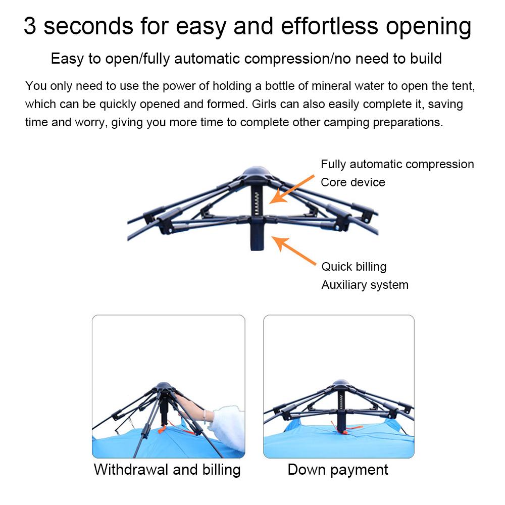 1 шт., автоматическая палатка, уличная семейная палатка для кемпинга, легкая открытая палатка, сверхлегкая мгновенная тень для 2-3 человек, туристическая походная палатка