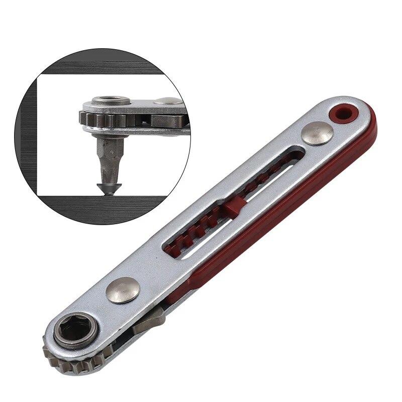 1Pc Multi-functional Two-way Forward and Reverse Ratchet Screwdriver Elbow Flat Head Wrench Driver Cross Slotted Screwdriver Tool
