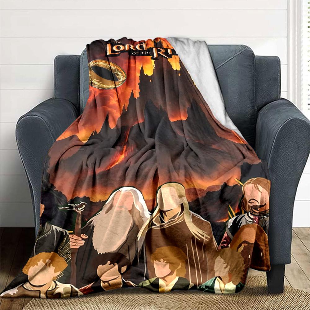 1pc Lord of the Rings Flannel Blanket Soft Warm Throw for Home, Office, Travel, All-Season Cozy Bedding Gift L1498