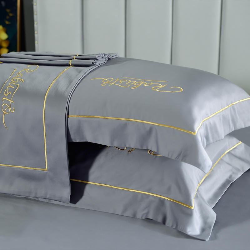 Premium 60s Cotton Pillowcases Set Of 2 Pure Color Long Staple 48x74cm OEKO-TEX Certified Soft Breathable Home