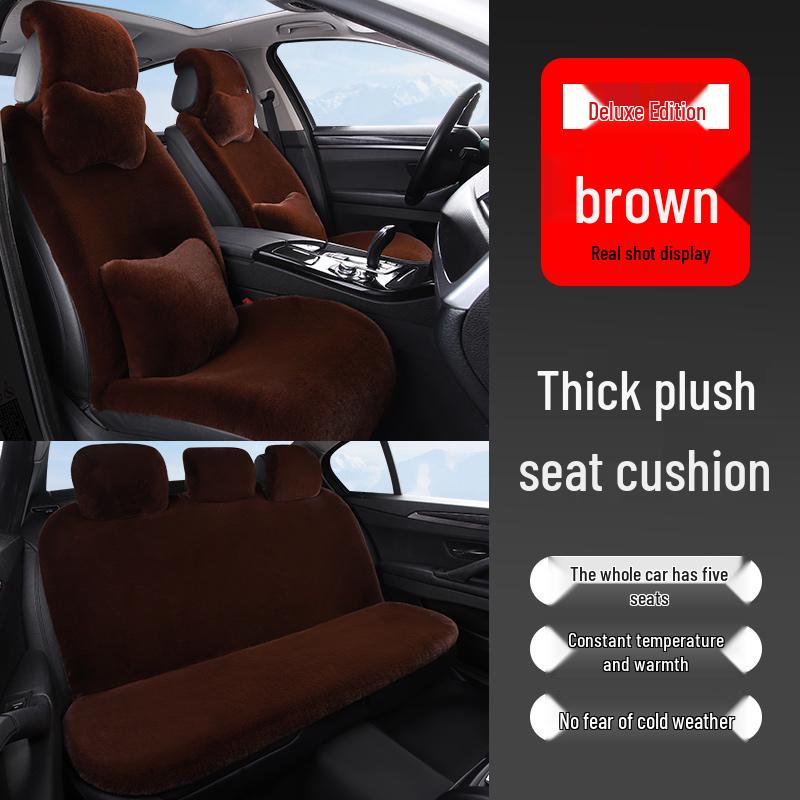 Универсальная плюшевая подушка на автомобильное сиденье: Толстый, Теплый Зимний Чехол из Кроличьего Меха