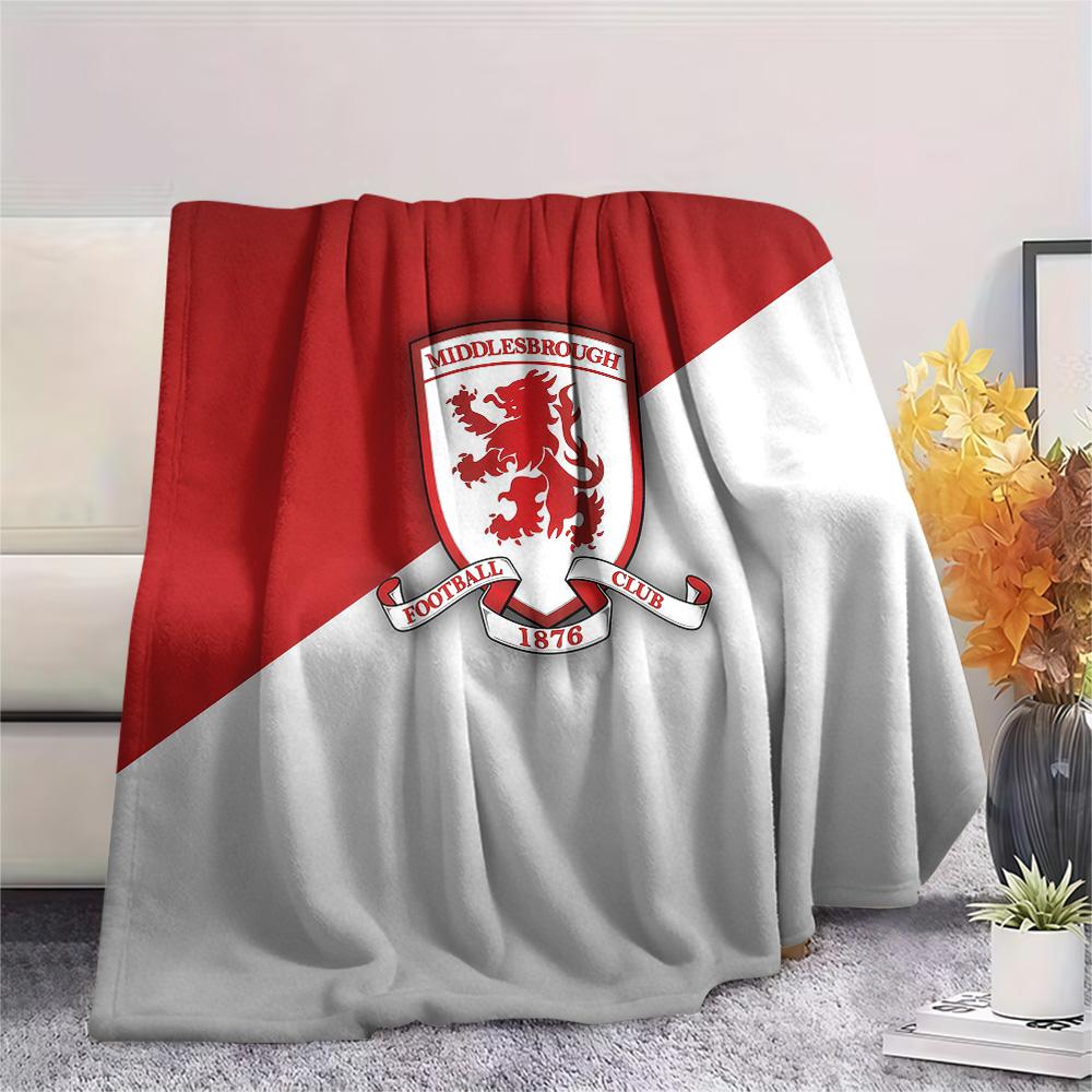 Middlesbrough FC Flannel Blanket, High quality Comfortable for All Seasons, Home Decor, Warmth and Comfort