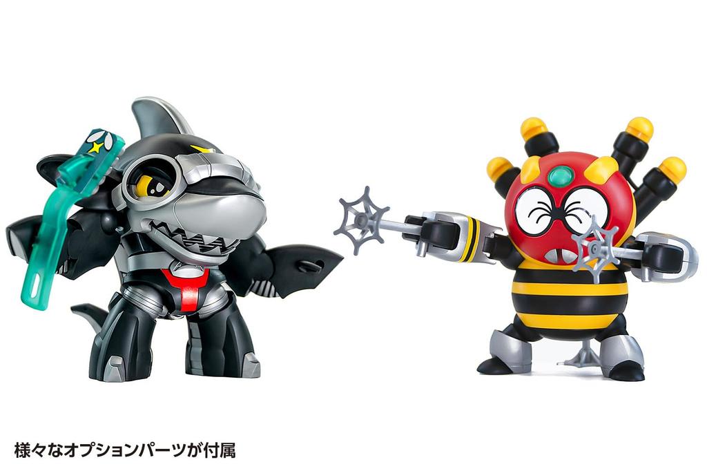 Wave Tachibana Neko Kogyo QOSMOS Series Bee Robo Kabutack Sharkler Spydon Approximately 10cm Plastic Model & Set, Non-Scale, Tall, Pre-Colored Kit,
