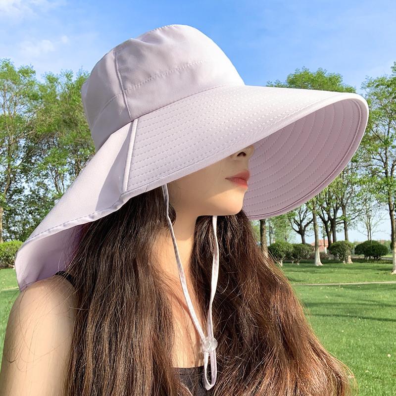Wide Brim Sun Hat For Women Summer Uv Protection Neck Covering Stylish Design