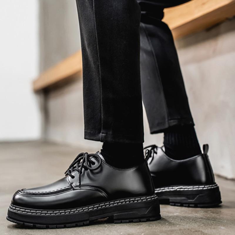 Модная мужская повседневная обувь Классическая черная кожаная обувь Британская деловая обувь на шнуровке Оксфорды Рабочая обувь для мужчин Лоферы Большой размер 48