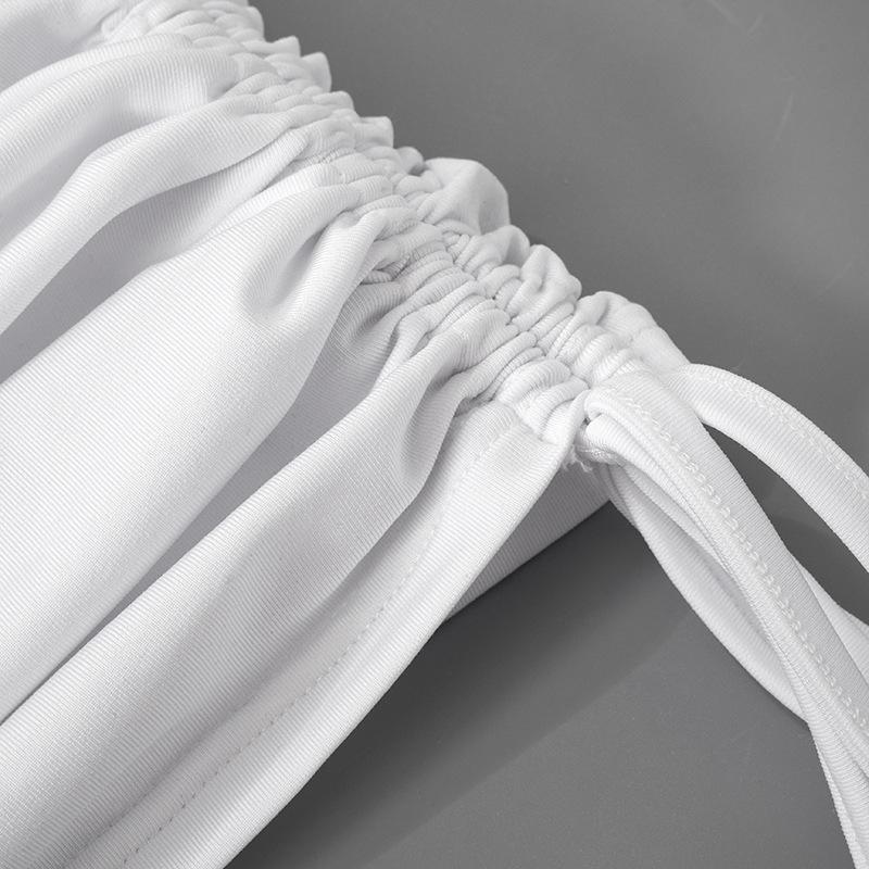 Женское осеннее однотонное короткое платье с длинным рукавом и капюшоном, утягивающее, плиссированное, с высокой талией