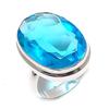 Swiss Blue Topaz Gemstone Handmade 925 Sterling Silver Ring Size 7.5 A2f94