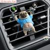 2D Acrylic Flat Adorable Pug Car Air Vent Fragrance Diffuser, Acrylic Car Vent Decoration Clip, Comes with Two Fragrance Pads, Odorless+ Random Scent