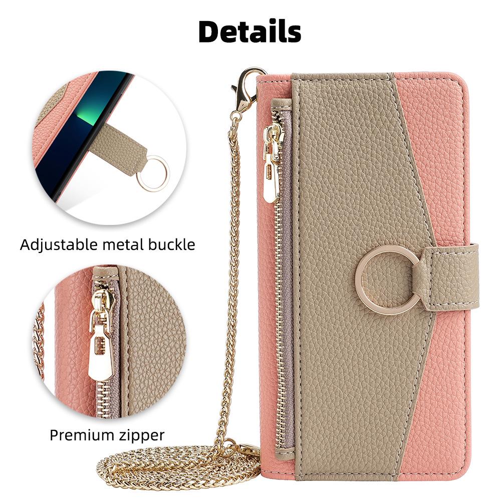 Cross-border Tecno Spark 20 Pro & Itel A50 4G Shoulder Strap Wallet Mirror Leather Phone Case