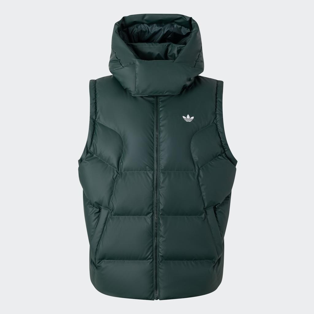 Adidas Оригинальная теплая спортивная куртка-пуховик с капюшоном и съемным логотипом ADC 2N1 DJ M, мужская куртка цвета минеральный зеленый JW1366