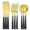 9pcs/3set Gold Dinnerware Stainless Steel Cutlery Set Dinner Knives Fork Spoons Sliverware Kitchen Tableware Set