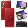 For Samsung Galaxy S25 Case Leather Phone Case Wallet Stand Cover with Wrist Strap