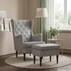 Armchair with Footstool 2 pcs. Light Grey Velvet