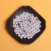 White Black Pendants Handcrafts Beading Material DIY 26 Letters Beads Bracelets Phone Chain 5.5mm Acrylic Big Hole Necklace  DIY Jewelry Accessories