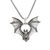 Classic Design Stainless Steel Bat Necklace Men Punk Hip Hop Biker Animal Pendant Jewelry High Quality Halloween Gift