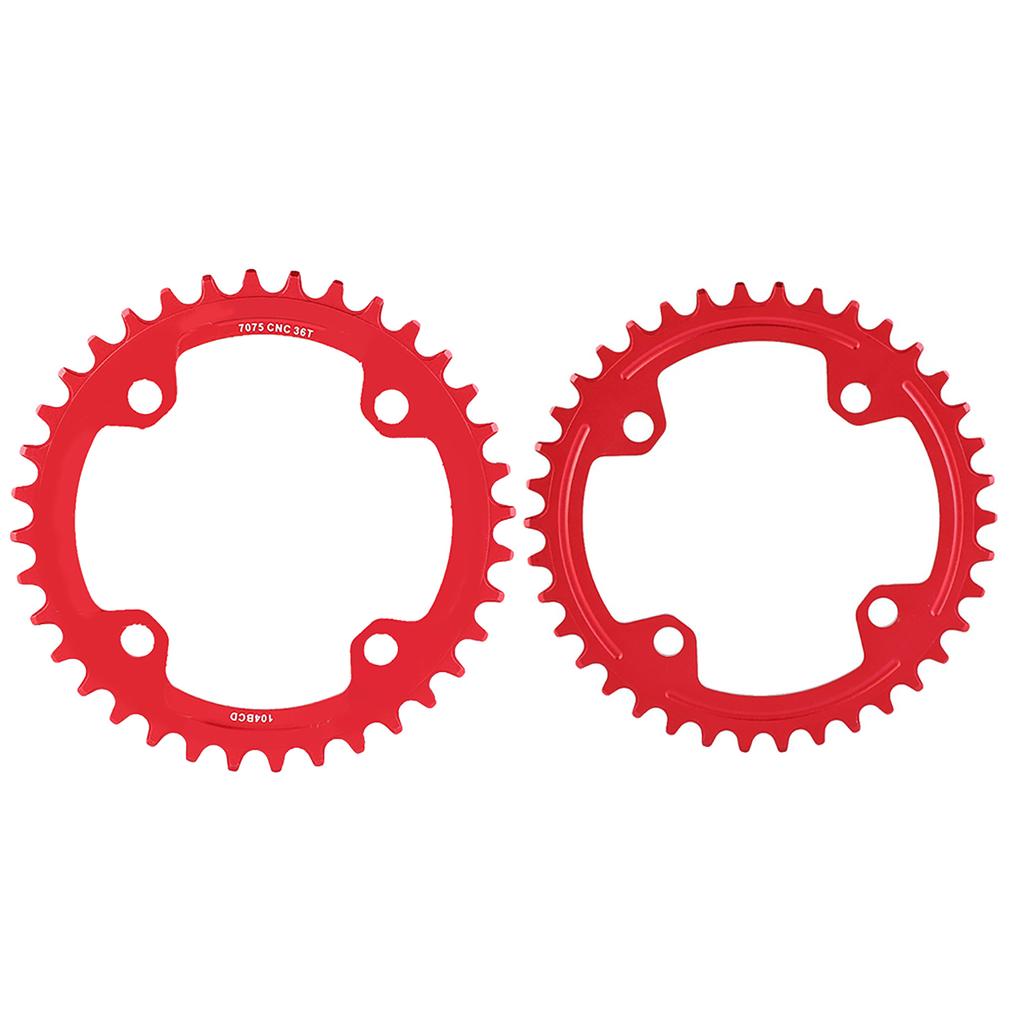 32/34/36/38T BCD 104, стальное одинарное кольцо цепи для горного велосипеда, запасные части (Красный 38Т)