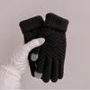 Women's Cute Plush Touch Screen Cycling Gloves - Warm Double-Layer for Autumn and Winter
