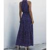 Summer Women's Dress Polka Dot Printed Long Dress Hanging Neck Tie Dresses