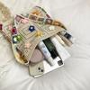 Boho Style Handcrafted Beach Bag With Flower Decoration For Daily Use