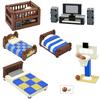 City Furniture Серия кроватей Креативные Кирпичи ТВ Кухня Спальня Ванная Комната Детали Баскетбольная стойка Наборы для самостоятельной сборки Игрушки для детей Строительные блоки