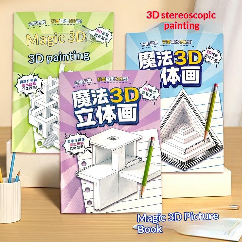 Magic 3D Stereo Drawing Pad Kids Educational Doodle Sketchbook Funny Graffiti Painting Notebook Children Art Creativity