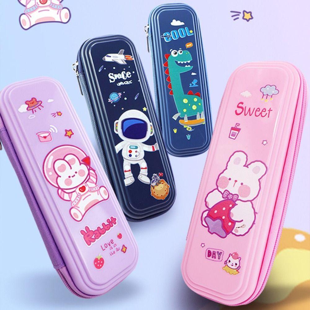 Пенал для ручек с изображением астронавтов/кроликов/динозавров, вместительная коробка для ручек, многофункциональная подарочная сумка для ручек