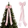 78x18.5 Inch Extra Large Christmas Tree Topper Bow Christmas Giant Satin Bow with Long Streamers for Wedding Holiday Home Party Decor