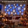 12Pcs White Snowflake Led Snowflake Wall Lights Xmas Wall Hanging Lights  Window Display