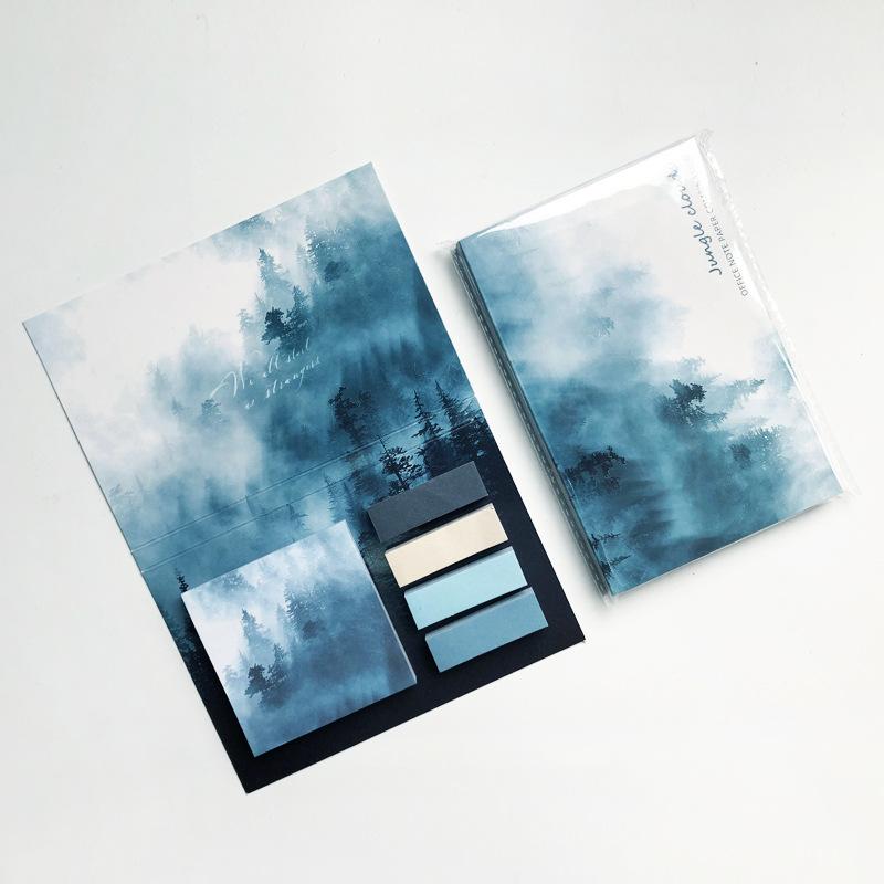 325 Sheets Mat Offset Paper Memo Pad Starry Night Paint Rainbow Cherry Flower Sticky Note Notebook Stickers Office School