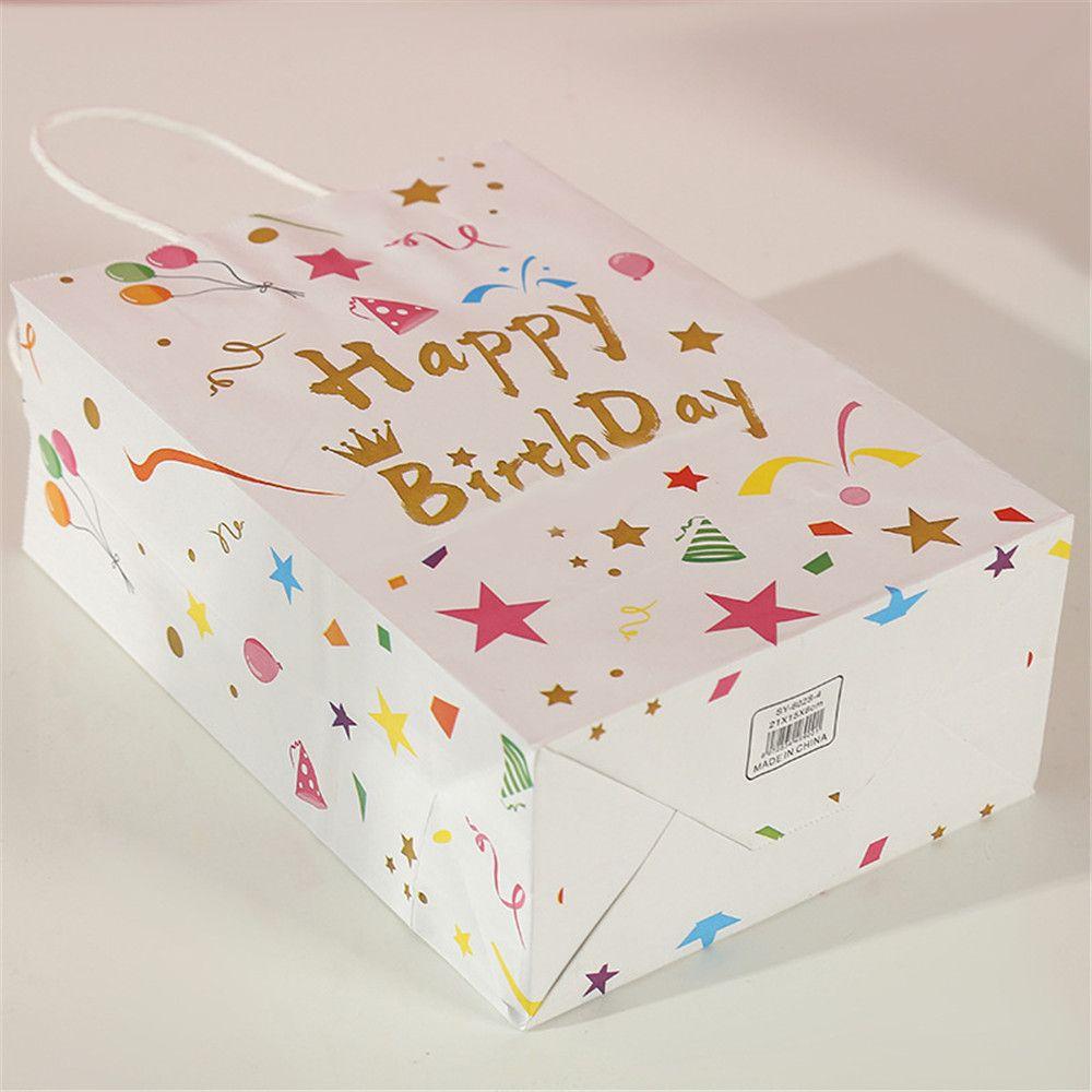 Packaging Cake Baby Shower Balloon Kraft Paper Gift Paper Bags Happy Birthday Cartoon Candy Bag