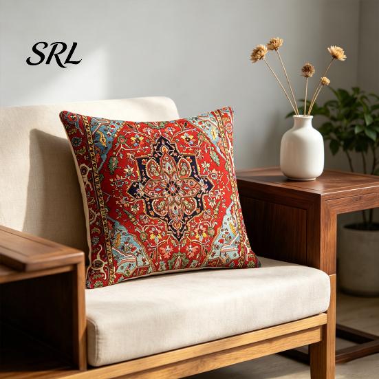 Hidden Zipper Pillowcase Boho Throw Pillow Covers, 18 x Inch Bohemia Case Ethnic Style Cushion Case, Decorative for Sofa Couch Cover