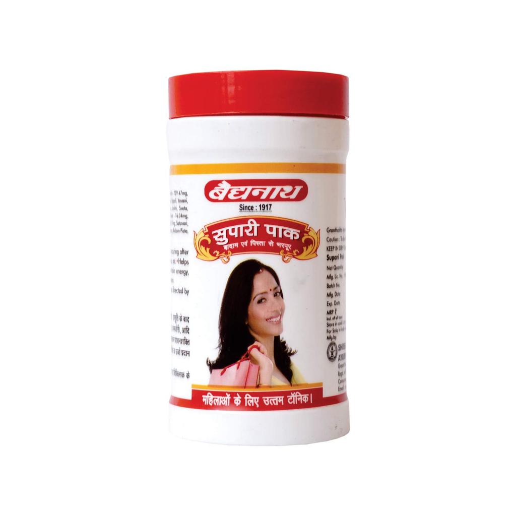 Baidyanath Порошок Супари Пак 250 г | Аюрведический тоник для женского здоровья и энергии | Питательная и омолаживающая травяная добавка | Упаковка 1 шт.