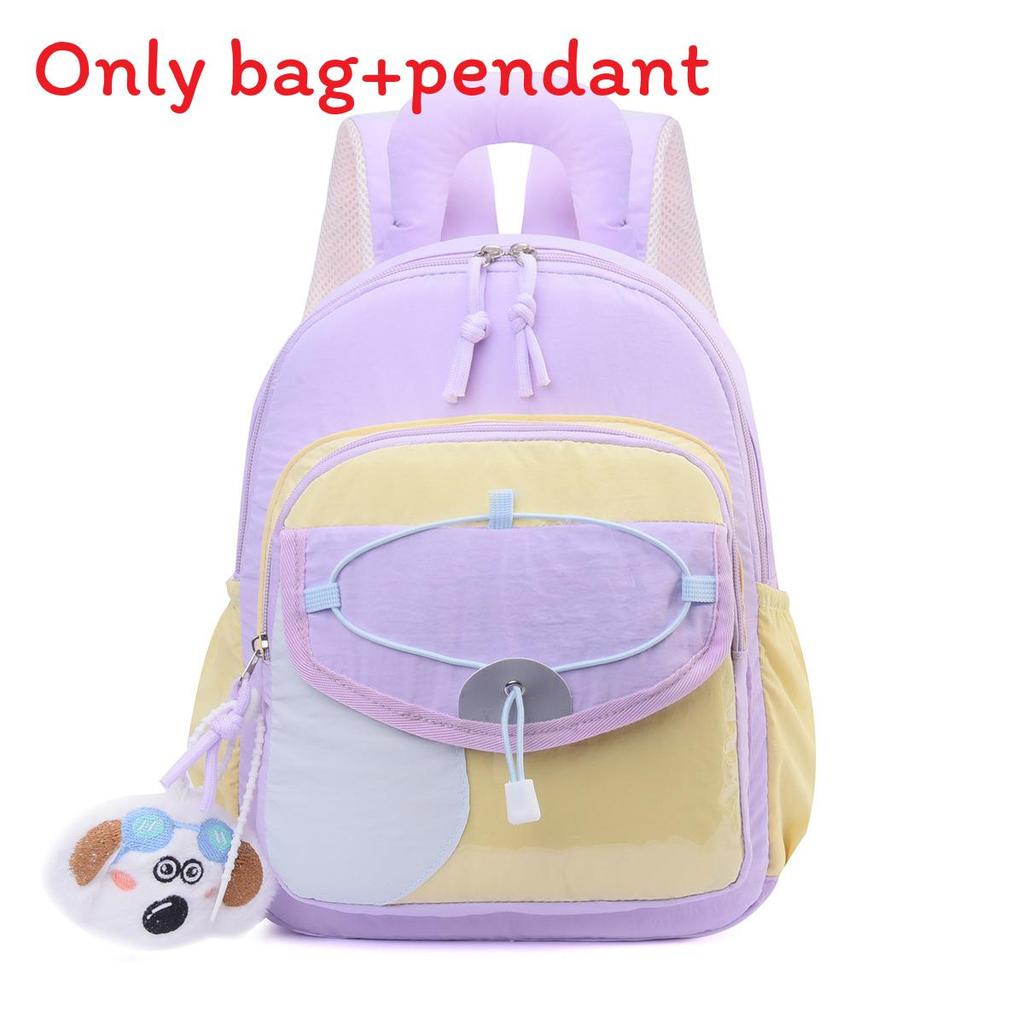 Kids Dualcolor Cartoon School Bag With Soft Polyester Lining For Outdoor Travel