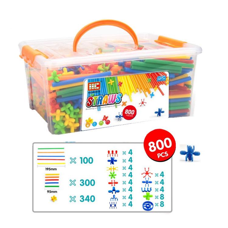 3D Straw Building Blocks for Kindergarten - Large Particles Construction Toy