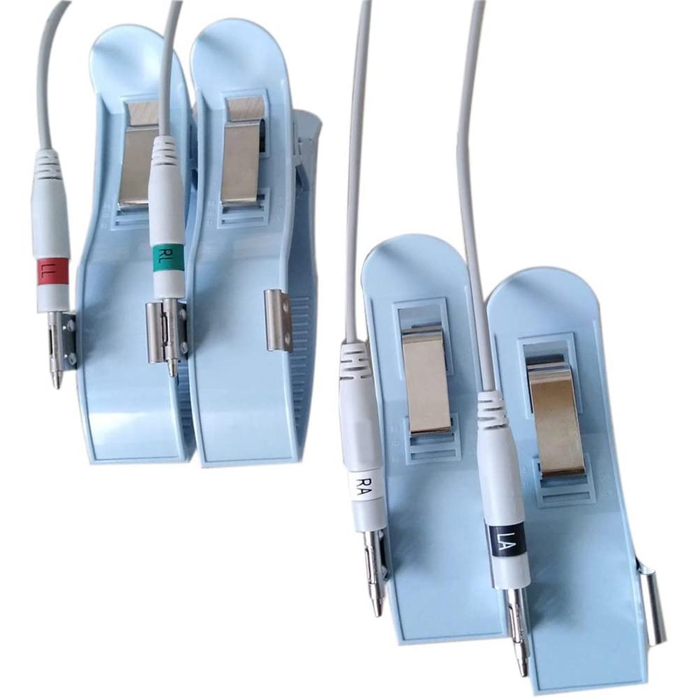 Универсальный зажим для конечностей ЭКГ, металлические электроды, провода для проводов кабеля ЭКГ, зажим для ЭКГ, многоразовый зажим для электрода, размер для взрослых, идеально подходит для 3,0 Din/4,0 банан(4 шт / комплект)