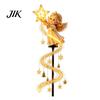 Holiday Atmosphere Garden Decorations Solar Christmas Stake Light, Cute Gingerbread House/Elf Boy/Bear Outdoor Waterproof Spiral Warm Light Strips for