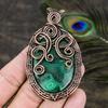 Malachite Handmade Copper Wire Wrap Jewelry Pendant 3.19 C6t51