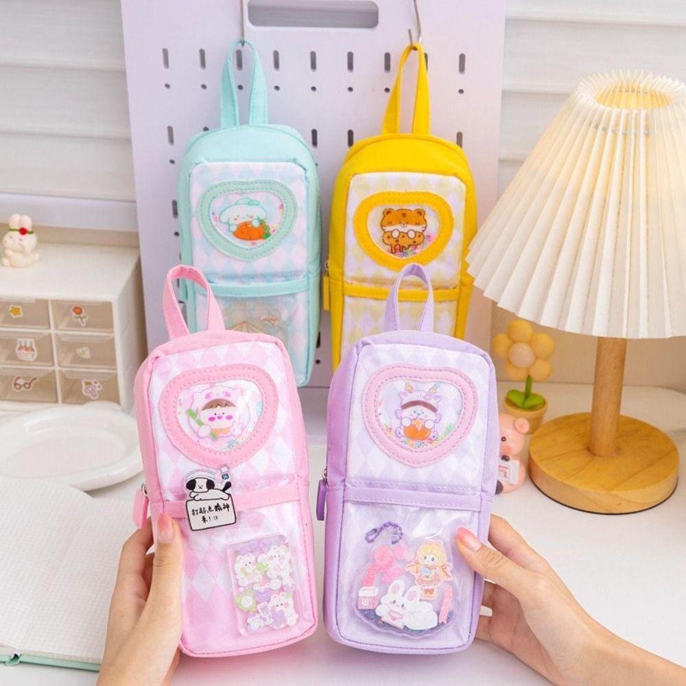 Handheld Storage Bag Large Capacity Stationery Box Cute Cartoon Pen Bag  Girl