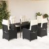 VidaXL Ensemble à Manger de Jardin avec Coussins 7 pcs, Table et Chaises avec Dossier Réglable, Meubles d'Extérieur, 3212727