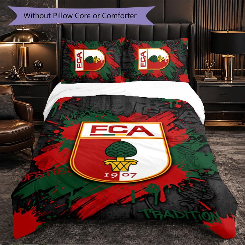 FC Augsburg FC Themed Bedding 3Pcs Duvet Cover Set Decorative Bed Linen For Teen Room Home Decoration