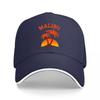 MALIBU SUNSET PALM TREE DESIGN BASEBALL CAP BLACK WITH ORANGE GRAPHIC PRINT CLASSIC FIT ADJUSTABLE HAT FOR Unisex AND Women