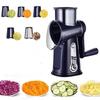 Rotary Vegetable Slicer 5 In 1 Hand Crank Multifunction Rotary Cheese Grater Kitchen Veggie Chopper Food Shredder Meat Grinder
